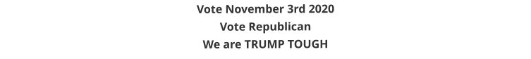 Vote November 3rd 2020 Vote Republican  We are TRUMP TOUGH